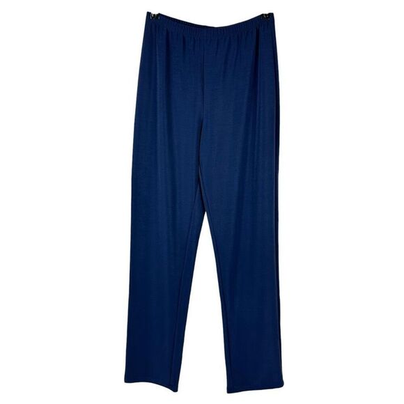 Susan Graver Essentials Lustra Knit Pull-on Pants size Small Blue - Picture 2 of 10